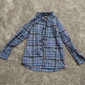 Blue and Gray Plaid Button-Up Shirt amazing condition